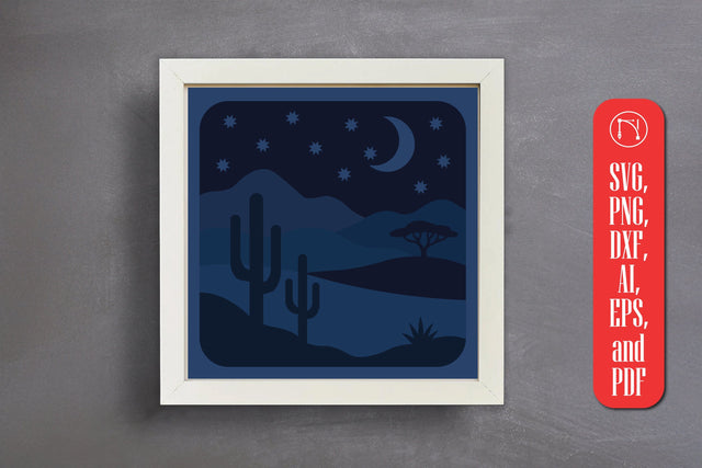Boho Landscape Paper Cut Shadow Box SVG SVG MD JOYNAL ABDIN 