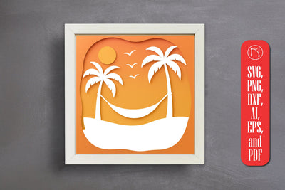 Boho Landscape Paper Cut Shadow Box SVG SVG MD JOYNAL ABDIN 