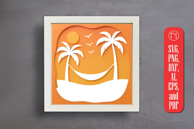 Boho Landscape Paper Cut Shadow Box SVG SVG MD JOYNAL ABDIN 