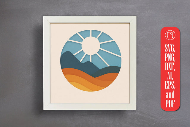 Boho Landscape Paper Cut Shadow Box SVG SVG MD JOYNAL ABDIN 