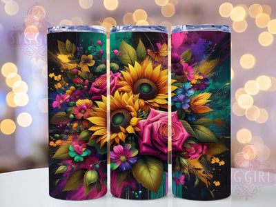 Boho Leopard Sunflower Rose 20oz Tumbler, Leopard Print, 20oz Wrap, Sublimation Design, Floral Tumbler, Boho Style, PNG File Sublimation SvggirlplusArt 