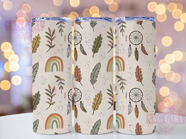 Boho Mandala Botanical Leaf Tumbler, Aesthetic Leaf Cup, 20Oz Tumbler Wrap, Sublimation Boho Design, Botanical Mandala Drinkware, Hippie Leaf Mug Wrap, Bohemian Leaf Tumbler Sublimation SvggirlplusArt 