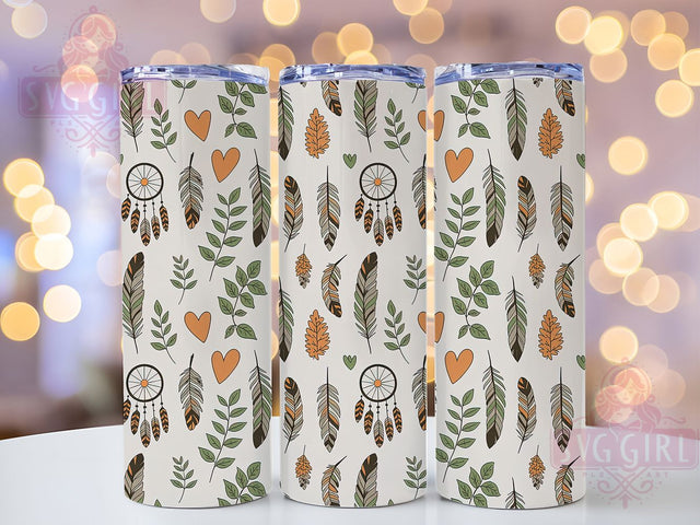 Boho Mandala Botanical Leaf Tumbler, Aesthetic Leaf Cup, 20Oz Tumbler Wrap, Sublimation Boho Design, Botanical Mandala Drinkware, Hippie Leaf Mug Wrap, Bohemian Leaf Tumbler Sublimation SvggirlplusArt 