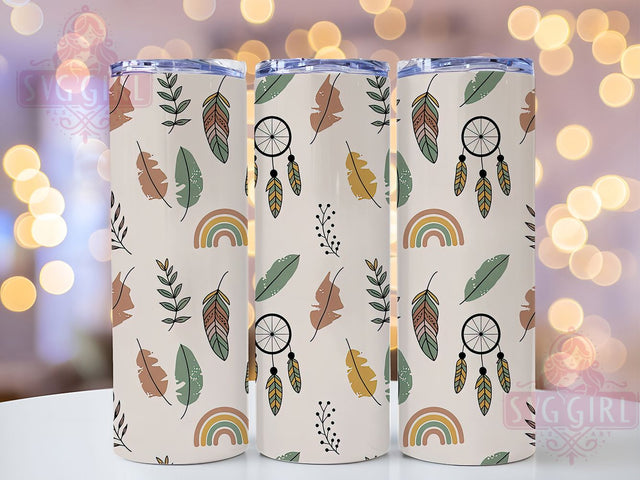 Boho Mandala Botanical Leaf Tumbler, Aesthetic Leaf Cup, 20Oz Tumbler Wrap, Sublimation Boho Design, Botanical Mandala Drinkware, Hippie Leaf Mug Wrap, Bohemian Leaf Tumbler Sublimation SvggirlplusArt 