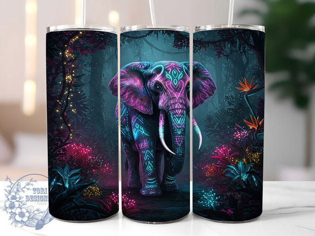 Boho Mandala Elephant 20oz Tumbler, Boho Elephant Design, Mandala Elephant Mug, Tribal Elephant Cup, Ornate Animal Wrap, Artistic Wildlife Tumbler, Sublimation Tumbler Wrap Sublimation ToriDesigns 