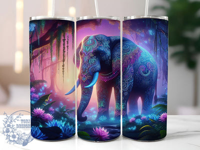 Boho Mandala Elephant 20oz Tumbler, Boho Elephant Design, Mandala Elephant Mug, Tribal Elephant Cup, Ornate Animal Wrap, Artistic Wildlife Tumbler, Sublimation Tumbler Wrap Sublimation ToriDesigns 