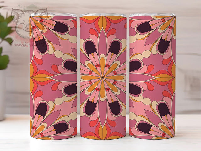 Boho Mandala Tribal Style Tumbler, Tribal Wrap, 20Oz Tumbler, Sublimation Design, Bohemian Style, Earthy Vibes, Mandala Pattern Sublimation Lara' s Designs 