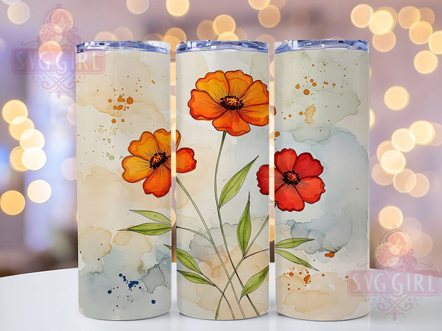Boho Minimalist Floral Aesthetic Tumbler, Minimalist Tumbler, Floral Tumbler, Aesthetic Tumbler, Modern Boho Tumbler, 20oz Sublimation Wrap, Simple Elegant Tumbler Sublimation SvggirlplusArt 