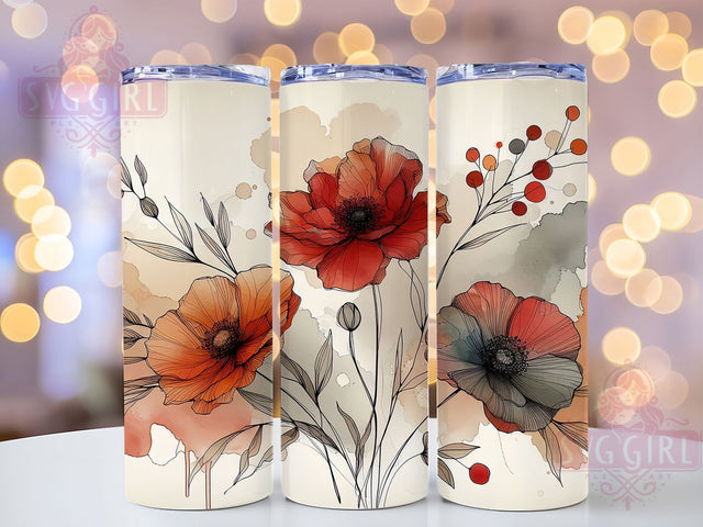 Boho Minimalist Floral Aesthetic Tumbler, Minimalist Tumbler, Floral Tumbler, Aesthetic Tumbler, Modern Boho Tumbler, 20oz Sublimation Wrap, Simple Elegant Tumbler Sublimation SvggirlplusArt 