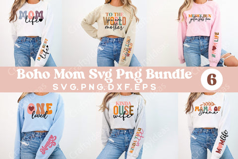 Boho Mom Svg Bundle, Mother's Day Sleeve Png Bundle, Mother's Day SVG SVG Crafty Ideas 