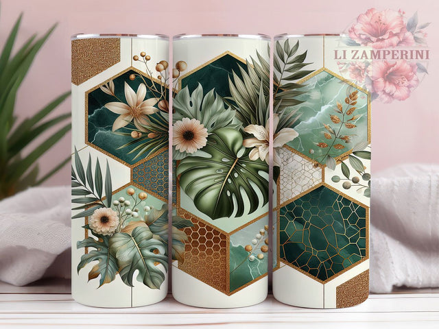 Boho Monstera Leaf 20oz Tumbler Wrap, Boho Decor, Monstera Leaf Design, Sublimation Wrap, 20oz Tumbler, Neutral Colors, Tropical Drinkware, Plant Lover Gift Sublimation Li Zamperini 