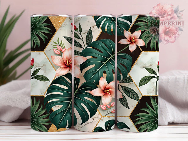 Boho Monstera Leaf 20oz Tumbler Wrap, Boho Decor, Monstera Leaf Design, Sublimation Wrap, 20oz Tumbler, Neutral Colors, Tropical Drinkware, Plant Lover Gift Sublimation Li Zamperini 