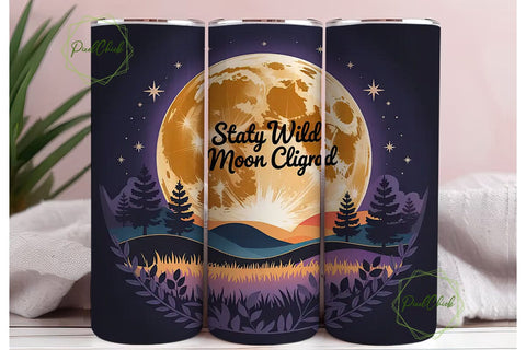 Boho Moon Child 20oz Tumbler Wrap Sublimation PixelChick 