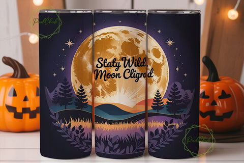 Boho Moon Child 20oz Tumbler Wrap Sublimation PixelChick 