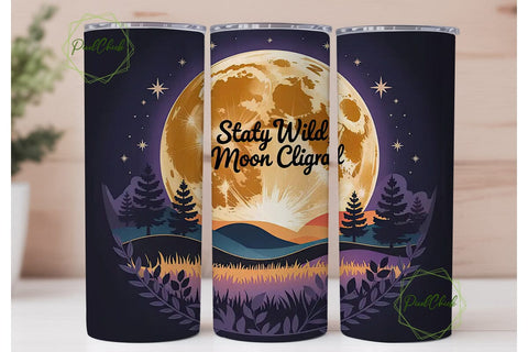 Boho Moon Child 20oz Tumbler Wrap Sublimation PixelChick 