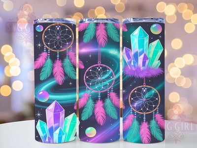 Boho Moon Dreamcatcher Tumbler, Moon Crystal Design, Boho Moon Pattern, 20Oz Sublimation Wrap, Mystic Crystal Art, Dreamcatcher Moon Texture, Tumbler Sublimation Sublimation SvggirlplusArt 