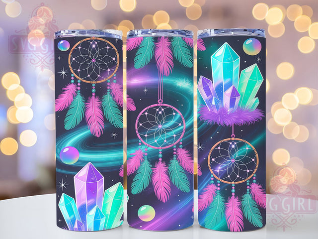 Boho Moon Dreamcatcher Tumbler, Moon Crystal Design, Boho Moon Pattern, 20Oz Sublimation Wrap, Mystic Crystal Art, Dreamcatcher Moon Texture, Tumbler Sublimation Sublimation SvggirlplusArt 