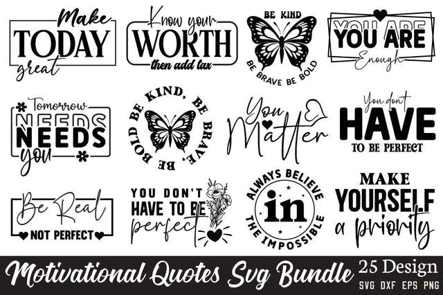 Boho Motivational Quotes Svg Bundle SVG Angelina750 