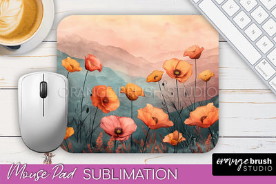 Boho Mouse Pad, Minimalist Landscape Mousepad Sublimation Sublimation OrangeBrushStudio 