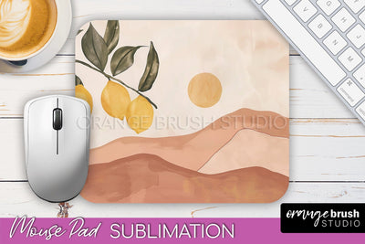 Boho Mouse Pad, Minimalist Landscape Mousepad Sublimation Sublimation OrangeBrushStudio 