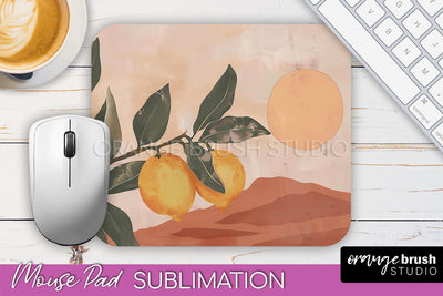 Boho Mouse Pad, Minimalist Landscape Mousepad Sublimation Sublimation OrangeBrushStudio 