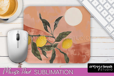 Boho Mouse Pad, Minimalist Landscape Mousepad Sublimation Sublimation OrangeBrushStudio 