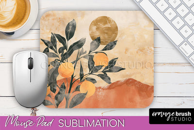Boho Mouse Pad, Minimalist Landscape Mousepad Sublimation Sublimation OrangeBrushStudio 