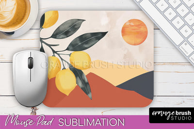 Boho Mouse Pad, Minimalist Landscape Mousepad Sublimation Sublimation OrangeBrushStudio 