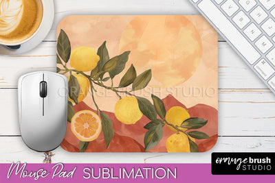 Boho Mouse Pad, Minimalist Landscape Mousepad Sublimation Sublimation OrangeBrushStudio 