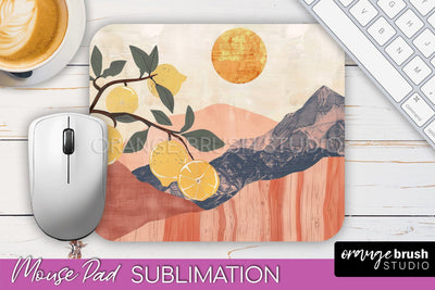 Boho Mouse Pad, Minimalist Landscape Mousepad Sublimation Sublimation OrangeBrushStudio 