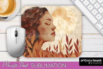Boho Mouse Pad, Minimalist Landscape Mousepad Sublimation Sublimation OrangeBrushStudio 