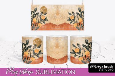 Boho Mug Wrap - Minimalist Landscape Mug Sublimation Design Sublimation OrangeBrushStudio 