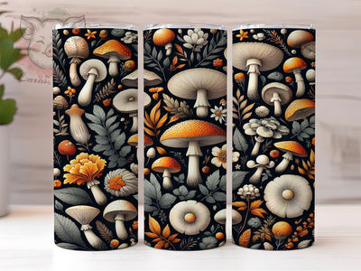 Boho Mushrooms 20oz Tumbler Png, Straight & Tapered Tumbler Png, Leaves and Plants Tumbler Png, Digital Download PNG Sublimation Lara' s Designs 