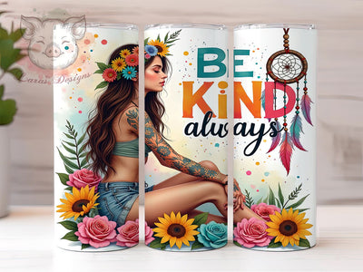 Boho Mystic Tumbler, Be Kind Always Tumbler Wrap, 20oz Sublimation Design, Inspirational Tumbler PNG, Positive Affirmation Tumbler, Digital Download Tumbler, Bohemian Tumbler Sublimation Lara' s Designs 