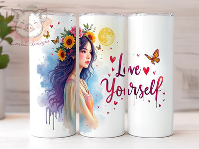 Boho Mystic Tumbler, Love Yourself Tumbler Wrap, 20oz Sublimation Design, Inspirational Tumbler PNG, Self-Love Tumbler Wrap, Digital Download Tumbler, Bohemian Tumbler Design Sublimation Lara' s Designs 