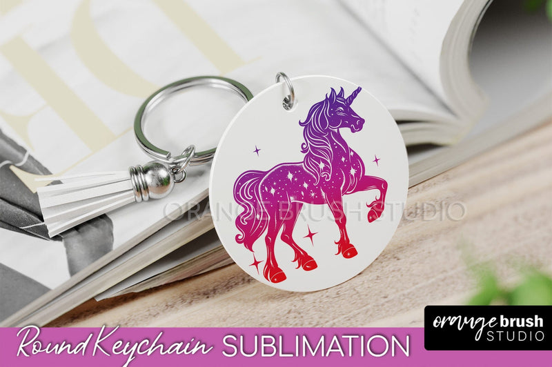 Boho Mystical Keychain PNG - Celestial Round Keychain Sublimation OrangeBrushStudio 