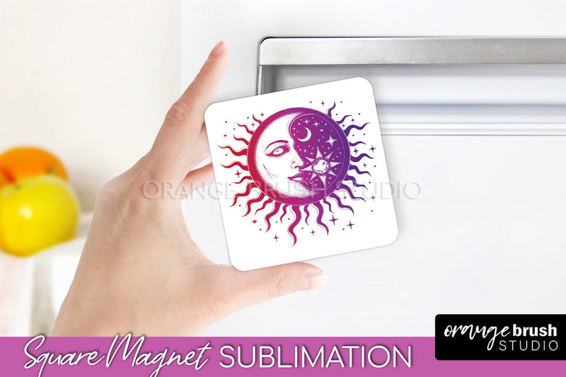Boho Mystical Magnet Sublimation - Celestial Fridge Magnet Sublimation OrangeBrushStudio 