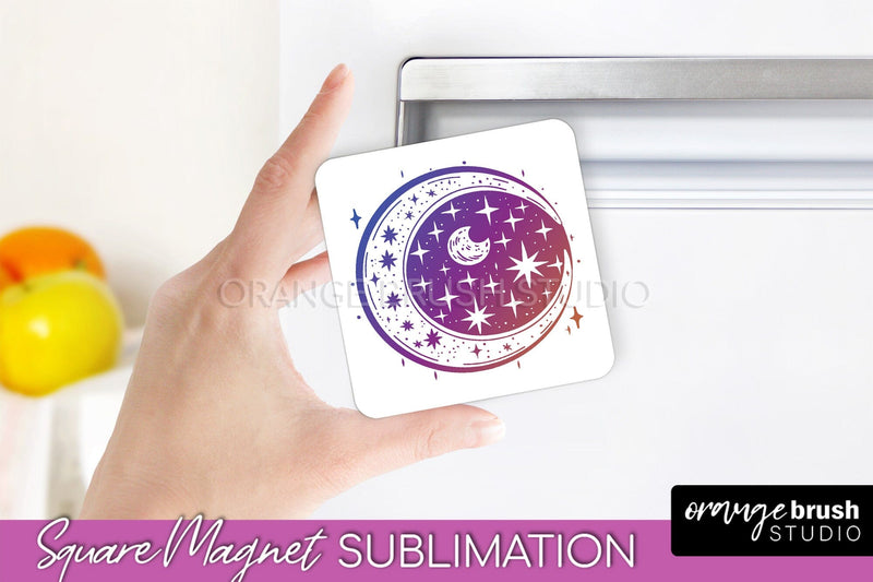 Boho Mystical Magnet Sublimation - Celestial Fridge Magnet Sublimation OrangeBrushStudio 