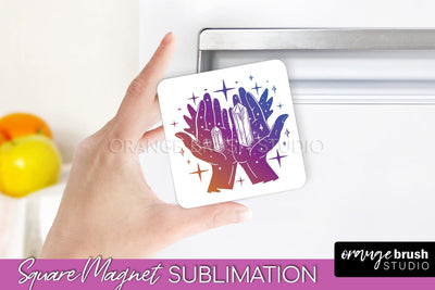 Boho Mystical Magnet Sublimation - Celestial Fridge Magnet Sublimation OrangeBrushStudio 