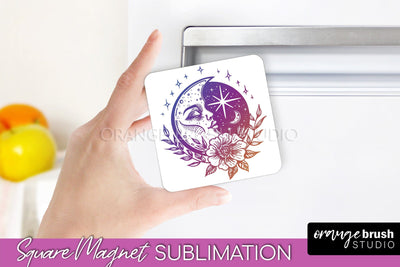 Boho Mystical Magnet Sublimation - Celestial Fridge Magnet Sublimation OrangeBrushStudio 