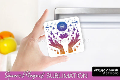 Boho Mystical Magnet Sublimation - Celestial Fridge Magnet Sublimation OrangeBrushStudio 