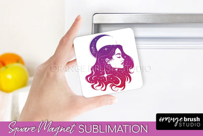 Boho Mystical Magnet Sublimation - Celestial Fridge Magnet Sublimation OrangeBrushStudio 