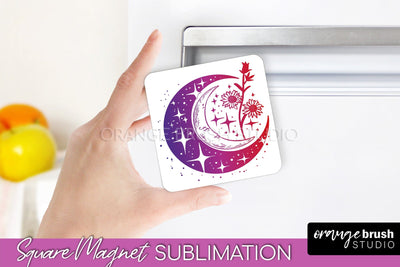 Boho Mystical Magnet Sublimation - Celestial Fridge Magnet Sublimation OrangeBrushStudio 