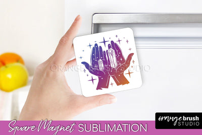 Boho Mystical Magnet Sublimation - Celestial Fridge Magnet Sublimation OrangeBrushStudio 