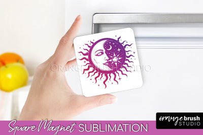 Boho Mystical Magnet Sublimation - Celestial Fridge Magnet Sublimation OrangeBrushStudio 