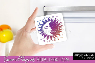 Boho Mystical Magnet Sublimation - Celestial Fridge Magnet Sublimation OrangeBrushStudio 