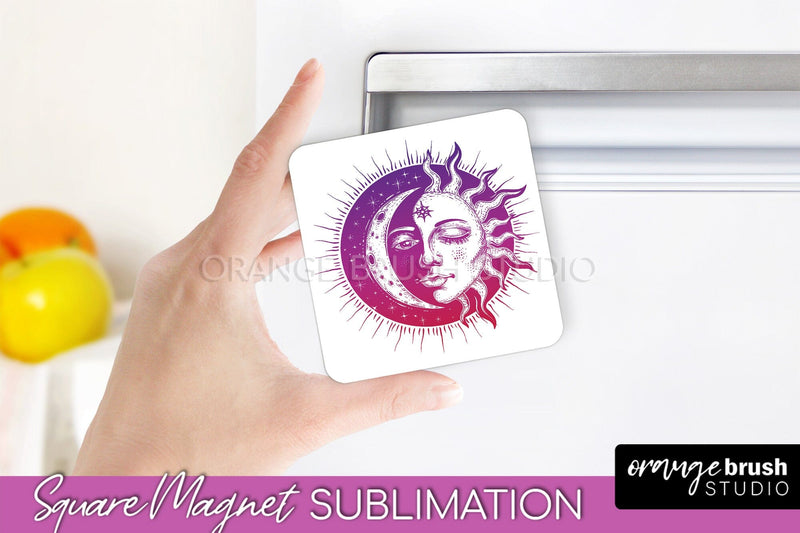 Boho Mystical Magnet Sublimation - Celestial Fridge Magnet Sublimation OrangeBrushStudio 