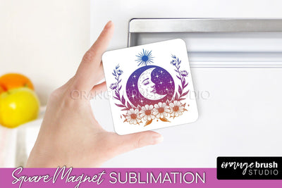 Boho Mystical Magnet Sublimation - Celestial Fridge Magnet Sublimation OrangeBrushStudio 