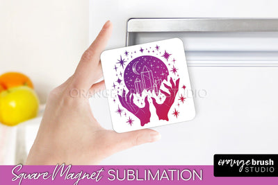 Boho Mystical Magnet Sublimation - Celestial Fridge Magnet Sublimation OrangeBrushStudio 