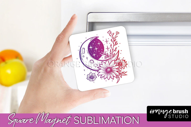 Boho Mystical Magnet Sublimation - Celestial Fridge Magnet Sublimation OrangeBrushStudio 